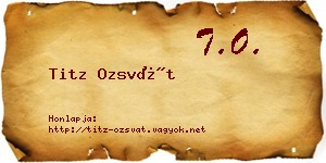 Titz Ozsvát névjegykártya